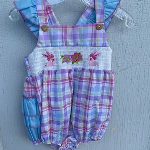 NEW smocked Easter rabbit outfit sz 12 months